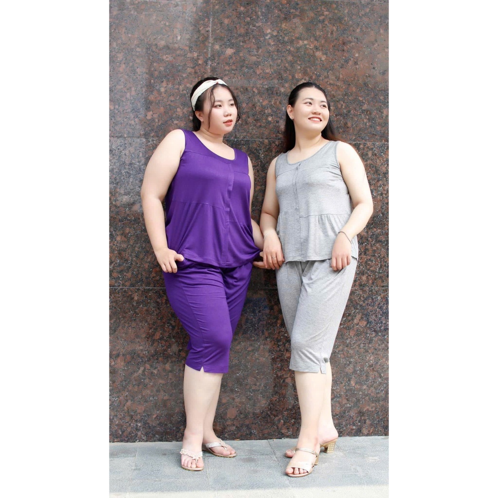 TPS181(M-6XL) Bộ Lửng Sát Nách Tầng Thun Lụa TuyenPhan Big size