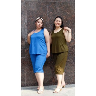 TPS181(M-6XL) Bộ Lửng Sát Nách Tầng Thun Lụa TuyenPhan Big size
