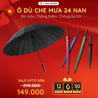 Ô Che Mưa Loại To 24 Nan KAW - Chống Thấm Nước, Chống Lật, Đường Kính 115cm Che Mưa Nắng