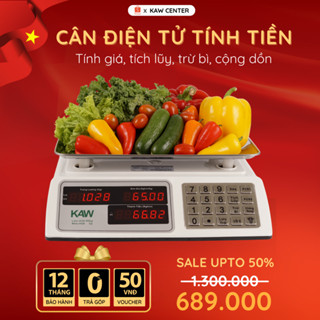 Cân Điện Tử Tính Tiền KAW 40KG Tiếng Việt 2 Mặt Hiển Thị, Dễ Sử Dụng, Chính Xác, Pin Khỏe