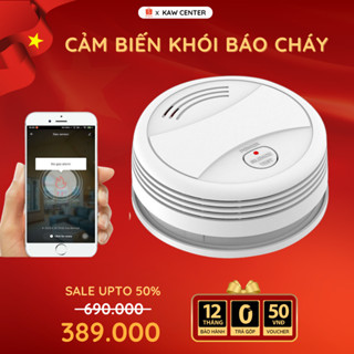 Cảm Biến Khói Báo Cháy KAW - Kết Nối Ứng Dụng Thông Minh, Âm Thanh 90DB, Không Dây, Dễ Lắp Đặt