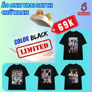 Áo Thun TỔNG HỢP 30 ANH màu đen chữ xanh form rộng Vải Poly Mè STREETSFACT TRENDS - ATSHXHTchuxanh