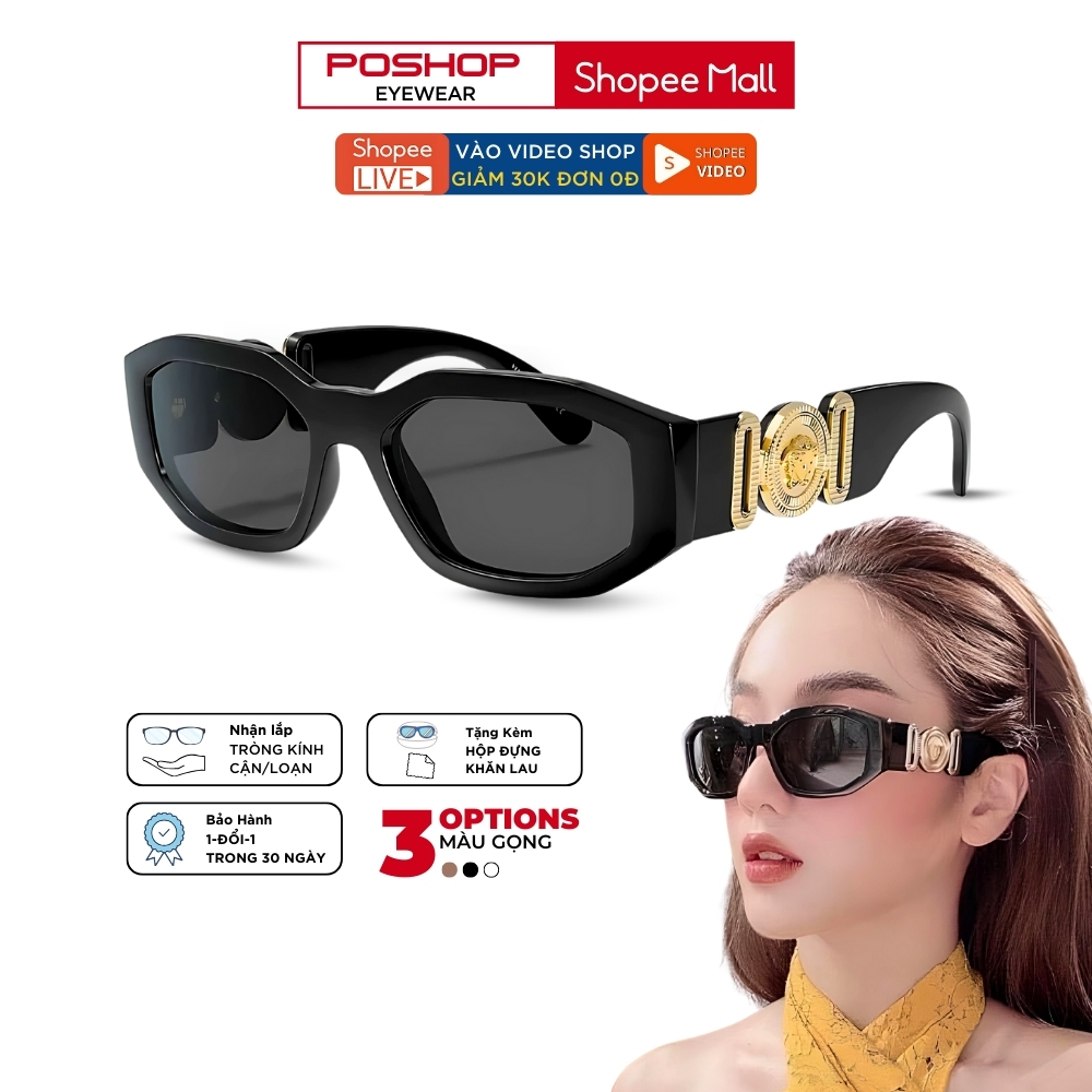 Kinh mát nam nữ thời trang POSHOPEYWEAR mắt kính râm thiết kế vuông ITALIA chống UV400 VS01