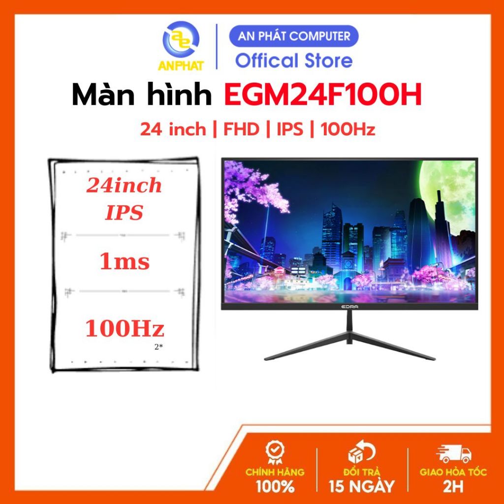 Màn hình E-DRA EGM22F100H / EGM24F120H 24 inch FHD | IPS | 120Hz - Bảo Hành 24 Tháng