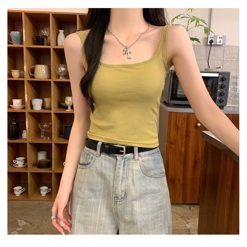 Áo Ba Lỗ Dây To Có Mút Ngực, Áo 2 dây bản to cổ vuông màu trơn (Có bigsize) BL55 | BigBuy360 - bigbuy360.vn