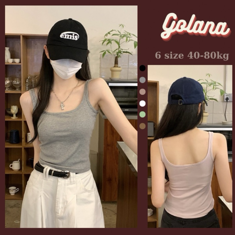 Áo Ba Lỗ Dây To Có Mút Ngực, Áo 2 dây bản to cổ vuông màu trơn (Có bigsize) BL55 | BigBuy360 - bigbuy360.vn