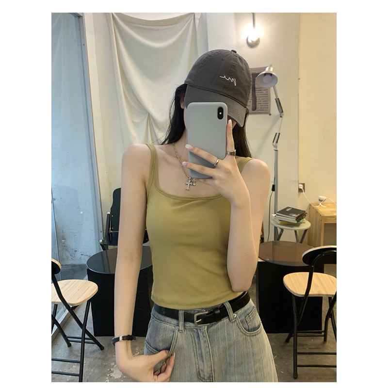 Áo Ba Lỗ Dây To Có Mút Ngực, Áo 2 dây bản to cổ vuông màu trơn (Có bigsize) BL55 | BigBuy360 - bigbuy360.vn