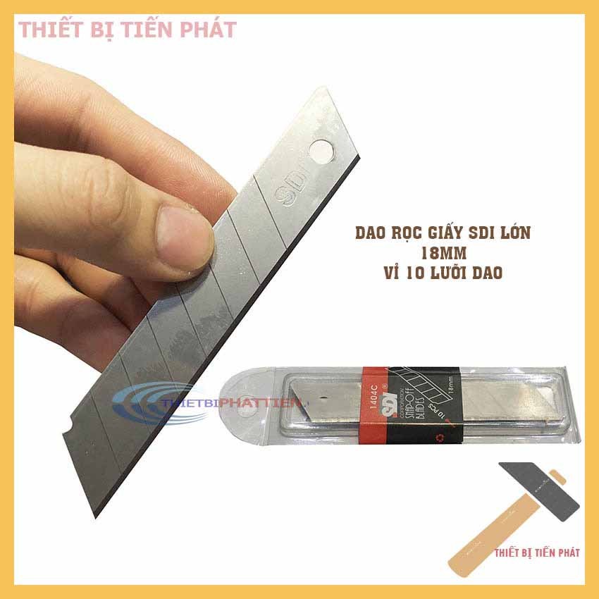 Lưỡi Dao Rọc Giấy SDI 1404C Lớn 18MM (Vỉ 10 Lưỡi)