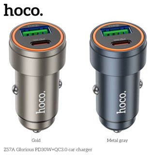 Tẩu sạc nhanh 30w Hoco Z57A có 2 cổng (USB + Type C), nhỏ gọn dùng cho xe Oto