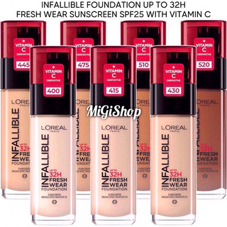   Bản Mỹ  Kem Nền Infallible Foundation Up To 32H Fresh Wear Sunscreen SPF25 With Vitamin C 30ml 