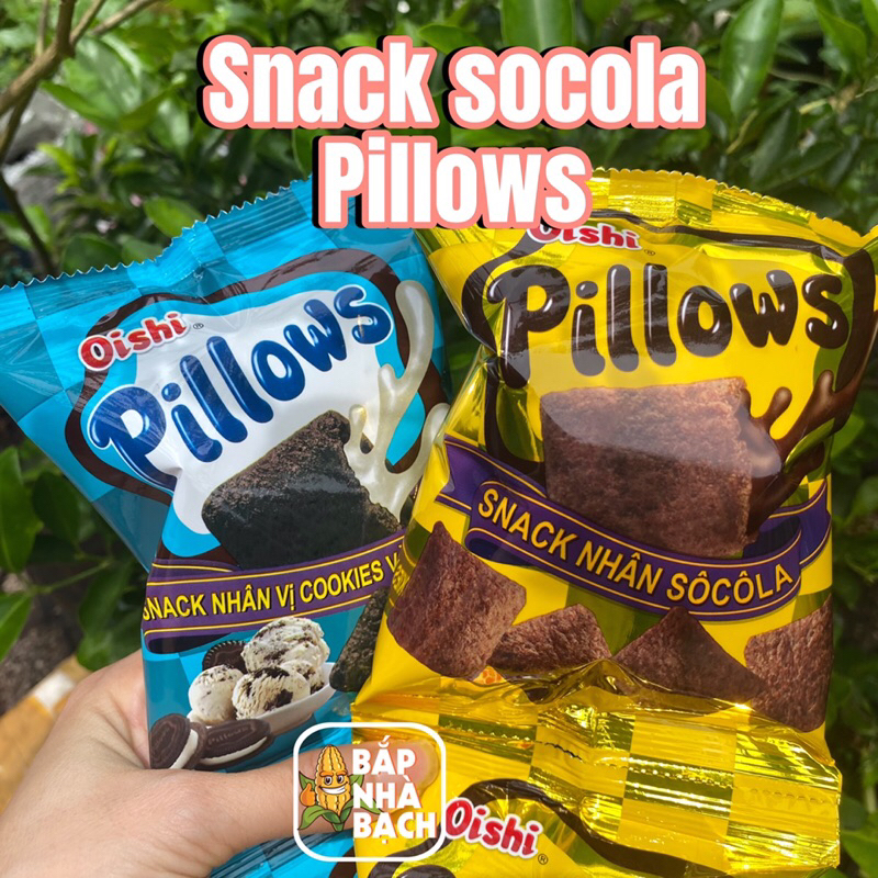 1 lốc 10 gói Snack Pillows Oishi, bánh snack nhân socola