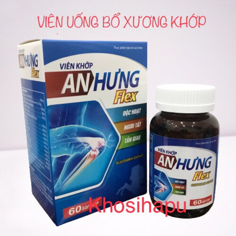 Viên xương khớp glucosamin AN HƯNG FLEX thành phần thảo dược giúp giảm đau khớp do khô khớp thoái hóa khớp chính hãng