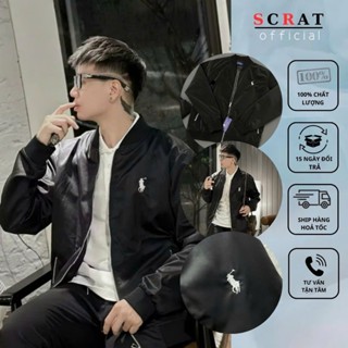 Áo Khoác Bomber Gió Nam Nữ Thêu Logo Ngựa Chiến Binh Ngực - Áo Khoác Gio Dầy Dặn 2 Lớp Cao Cấp Cháy Phố Hottrend 2024