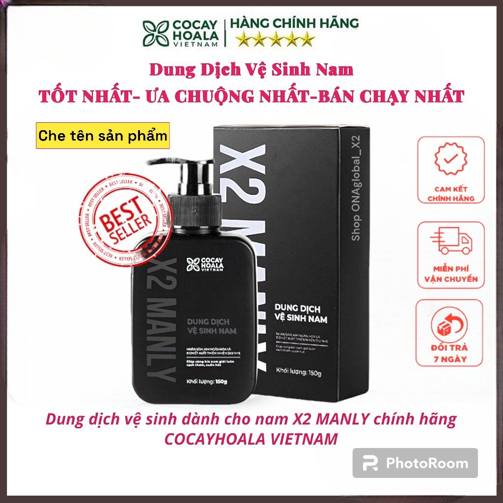 Dung dịch vệ sinh nam X2 MANLY - Cao cấp,sang trọng,hương nước hoa nam tính