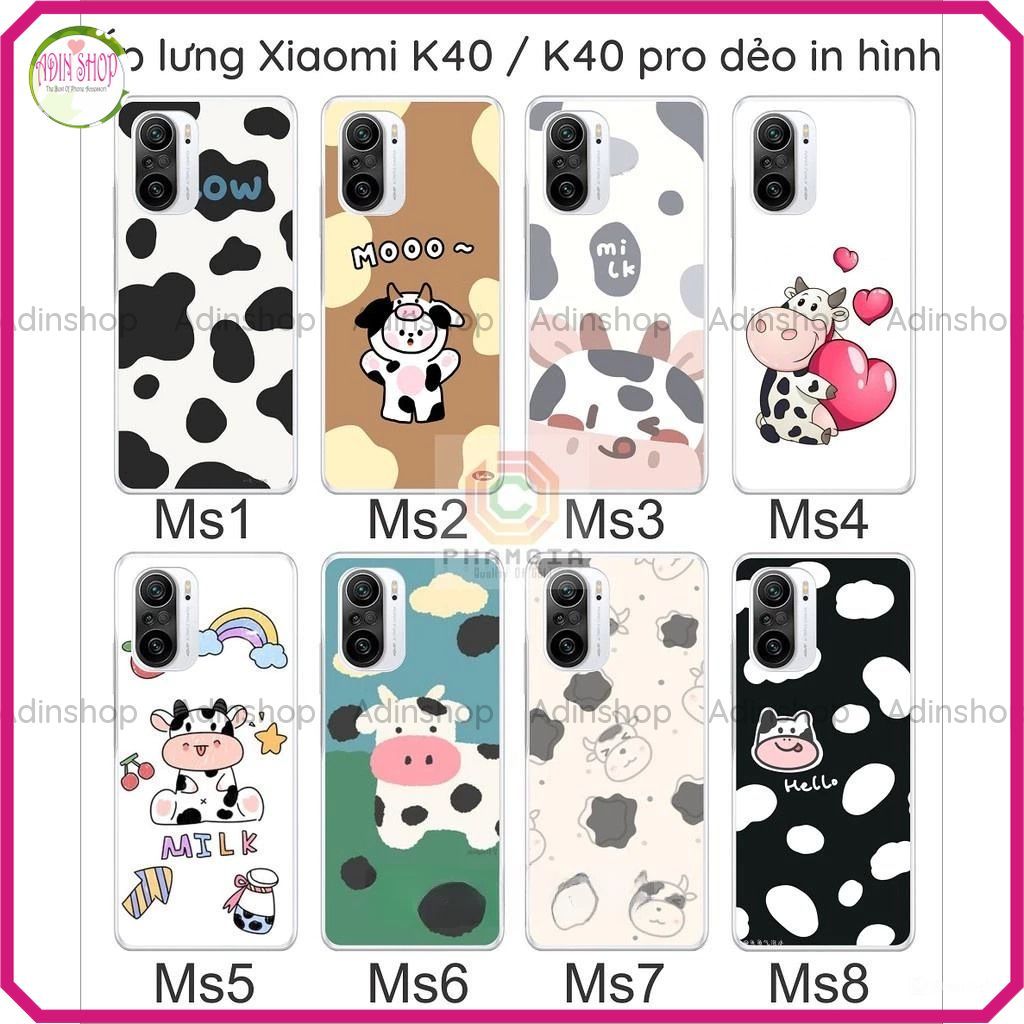 Ốp lưng Xiaomi Redmi K40 / K40 Pro 5G / Xiaomi 11i / Poco F3 dẻo trong in hình bò sữa siêu đẹp