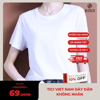 Áo phông Simaysi form vừa, áo thun chất tici Việt Nam, mịn nhẹ màu trắng basic