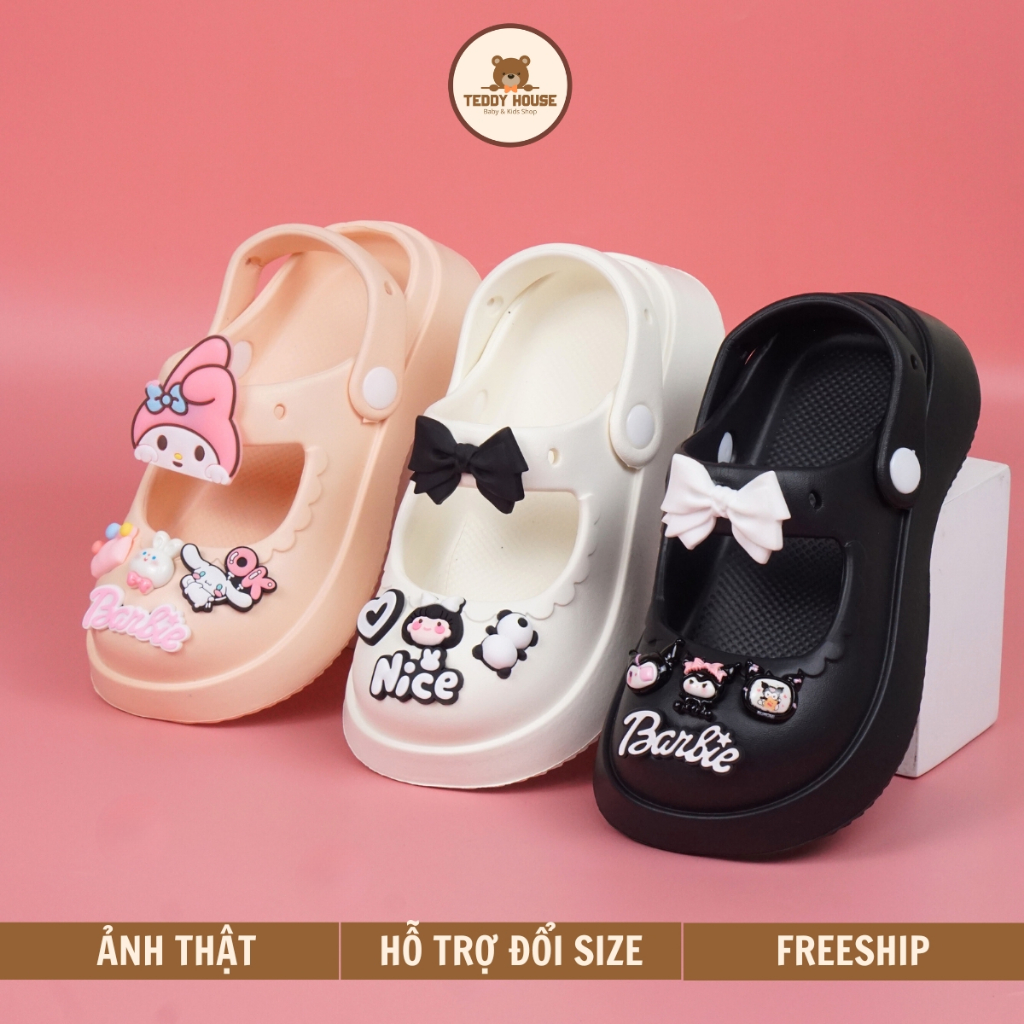  Giày Dép Sục Cho Bé Gái TeddyHouse Giầy Sục Có Quai Hậu Cross Trẻ Em Xăng Đan Bánh Mì TD19 