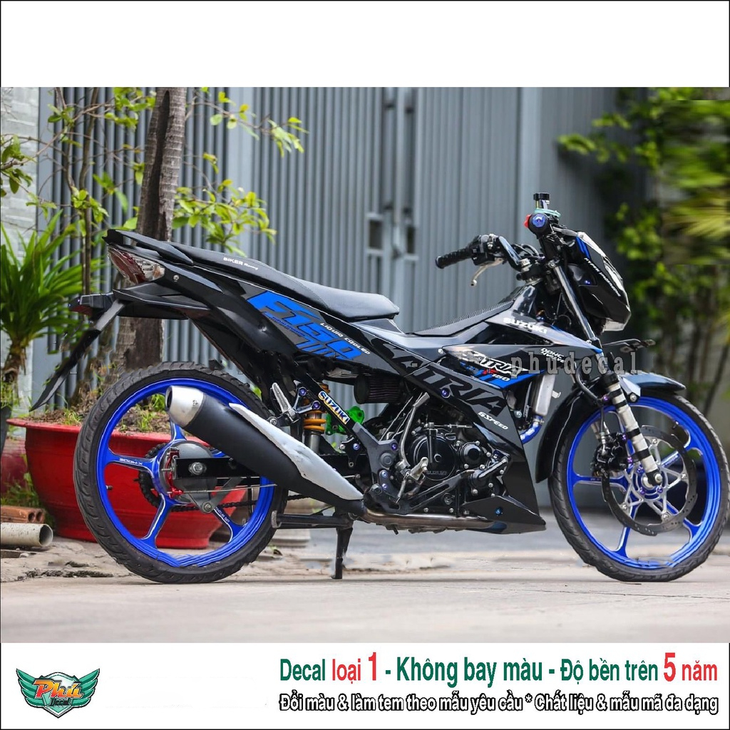 Tem rời satria đen xám xanh (3)