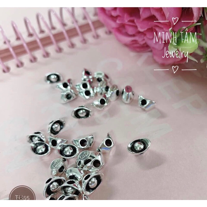 Charm thỏi bạc bạc S925, đĩnh bạc 925