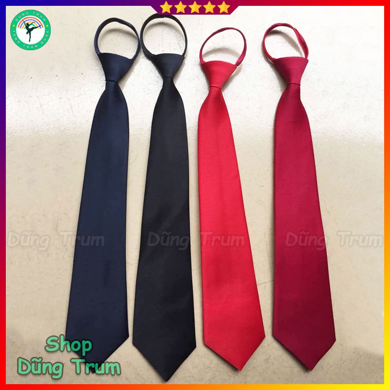 Cà Vạt Thắt Sẵn 8*42cm Điều Chỉnh Dễ Dàng, Cà Vạt Học Sinh Đồng Phục