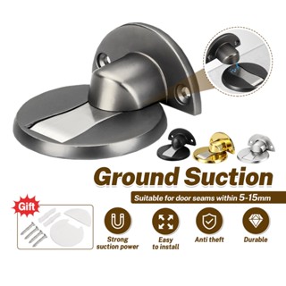 Chặn cửa inox nam châm siêu hít gắn sàn chống va đập thông minh kèm miếng dán tường và ốc vít
