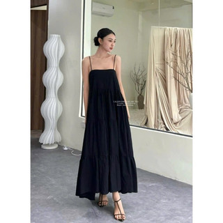 𝐂𝐚𝐥𝐢𝐬𝐭𝐚 𝐃𝐫𝐞𝐬𝐬 - Đầm Midi Thô Hàn Dáng Dài Tầng ( ảnh chính chủ )