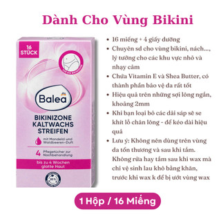 Miếng dán wax lông vùng bikini Balea 16 miếng