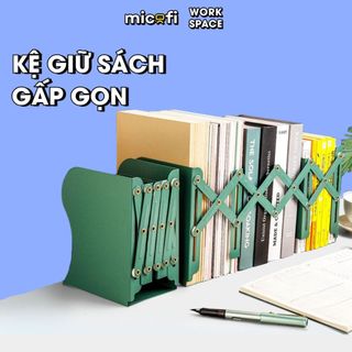 Kệ Sách Để Bàn Micofi, Kệ Giá Đựng Sách Bàn Học Bàn Làm Việc Kim Loại 3 Ngăn Gấp Gọn Chống Gỉ Dễ Thương Decor