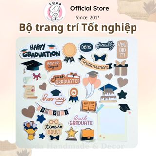 Hình trang trí Die Cut cắt sẵn TRANG TRÍ TỐT NGHIỆP “HAPPY GRADUATION”