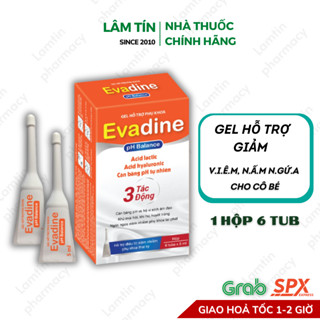  ✔ Chính Hãng  Gel đặt Evadine pH Balance cân bằng pH làm sạch vùng kín cho mẹ bầu hộp 6 Tub 7ml 