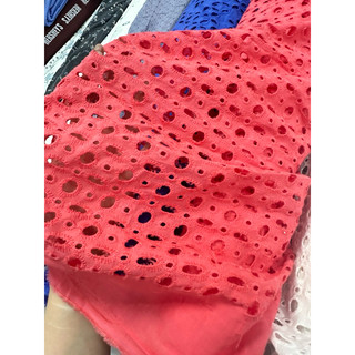 vải kate thêu đục lỗ