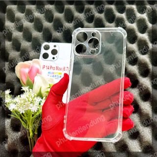 Ốp Lưng iPhone 14 Pro Max Dẻo Trong Suốt Chống Va Đập Có Gù Bảo Vệ 4 Gốc Silicon Cao Cấp
