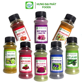 Bột Tạo Màu HDP Gấc, Dành Dành, Lá Cẩm Tím, Lá Nếp, Hoa Đậu Biếc, Trà Xanh..