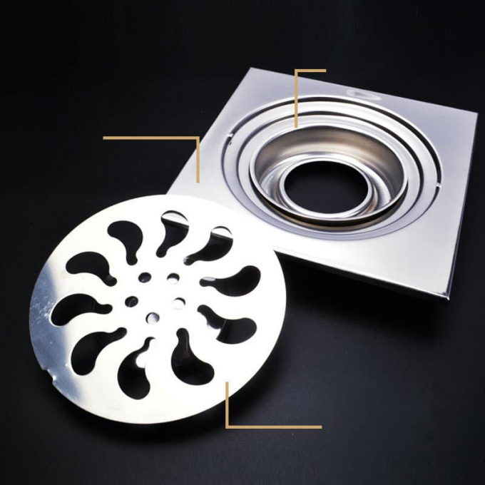 Hố ga thoát nước nhà tắm VINATABA inox,lỗ thoát nước ngăn mùi,lọc rác chống côn trùng xâm nhập