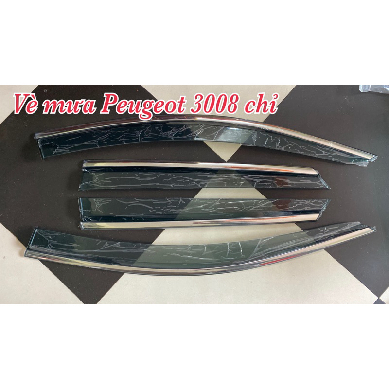 Vè mưa theo xe Peugeot 3008 đời 2018-2024 chỉ inox.#Vè che mưa Peugeot 3008.