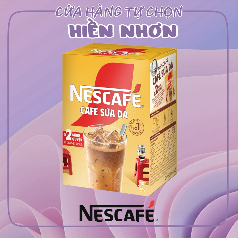 [Tết 2026] Cà phê sữa NESCAFÉ Cà phê sữa đá (Hộp 10 gói x 24g)
