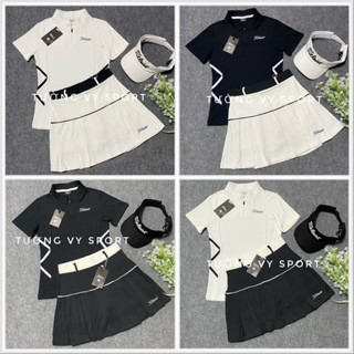  Sét thể thao nữ chơi golf tennis pickleball cầu lông lên phom siêu xinh chất thun mịn mát co giãn váy bên trong có quần. 