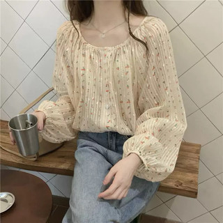 [YAME] Áo sơ mi họa tiết hoa nhí phong cách tiểu thư