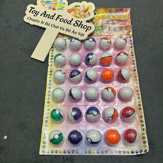 Vỉ 30 quả bóng Po,.keball bên trong có mô hình pok,.e.,mon và sticker