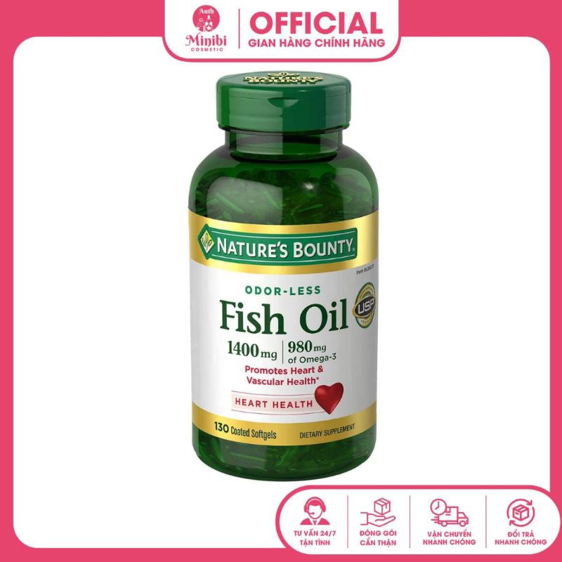 Viên uống dầu cá Fish oil Nature's Bounty 1400mg 130 viên