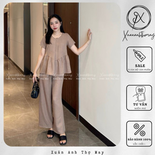 Set áo babydoll + quần đũi vân mây - Xuananhthomay