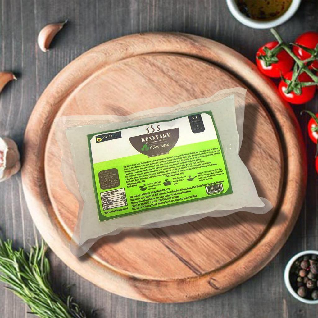 12 Gói Cơm Keto Ăn Liền Konnyaku ZANKII Konjac Không Carb Ăn Kiêng Giảm Cân (làm từ bột glucomannan 