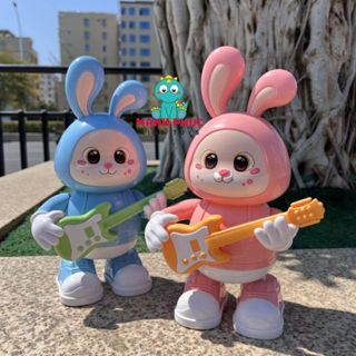 Đồ chơi thỏ chơi đàn guita, có đèn có nhạc, nhún nhảu vui nhộn, quà tặng tuyệt vời cho bé.