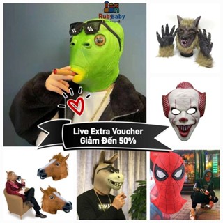  Mặt nạ hóa trang Halloween mặt nạ cá xanh cosplay vui nhộn đồ chơi trẻ em 