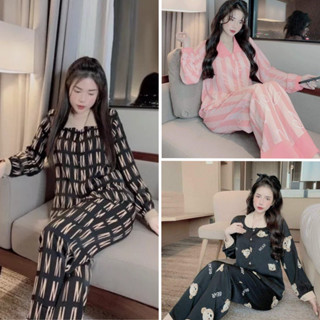 Bộ Pijama Xinh Tay Dài Quần Dài Đồ Ngủ Giá Rẻ Đồ Bộ Ngủ Nữ Pijama Đồ Bộ Mặc Nhà Chất Mát Không Nhăn Hàng Siêu Rẻ Đẹp