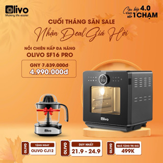 Nồi Chiên Hơi Nước OLIVO SF16 PRO – 56 Chức Năng – Dung Tích 16L – Phụ Kiện Trục Xiên Quay – Có Sẵn