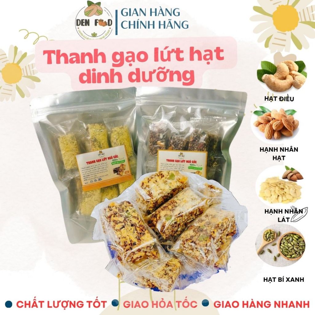 500g Thanh Gạo Lứt Hạt Dinh Dưỡng Chà Bông, Rong Biển - Thanh Granola Ăn kiêng, Giảm Cân