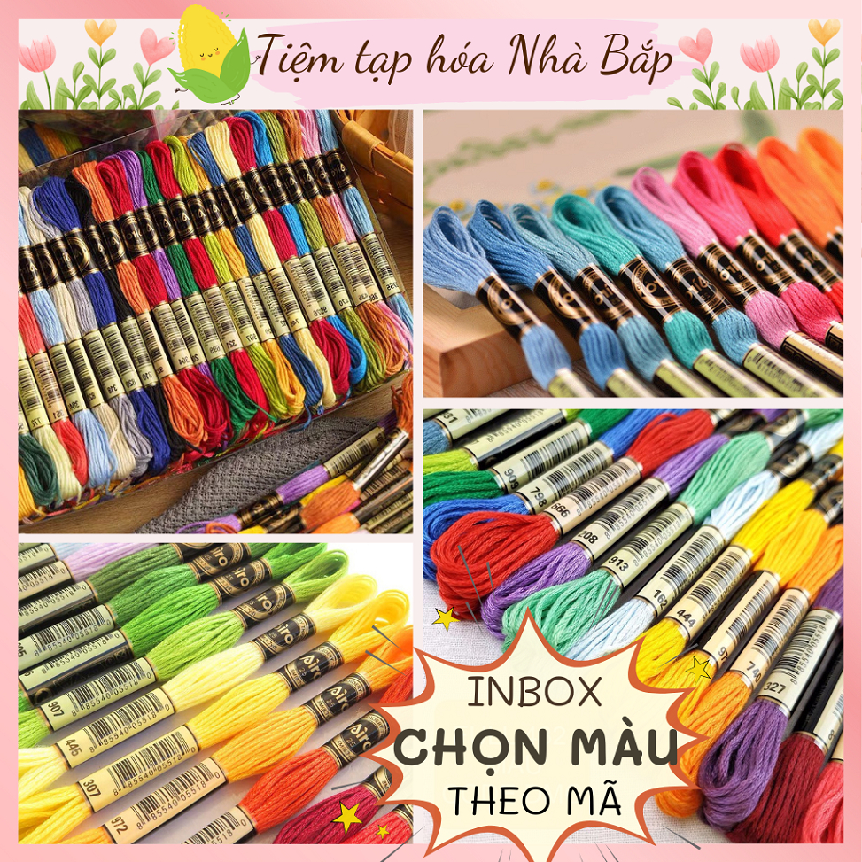 Chỉ Thêu Cotton Airo Chính Hãng _  Đủ 482 Mã Màu Tùy Chọn  [INBOX CHỌN MÀU]