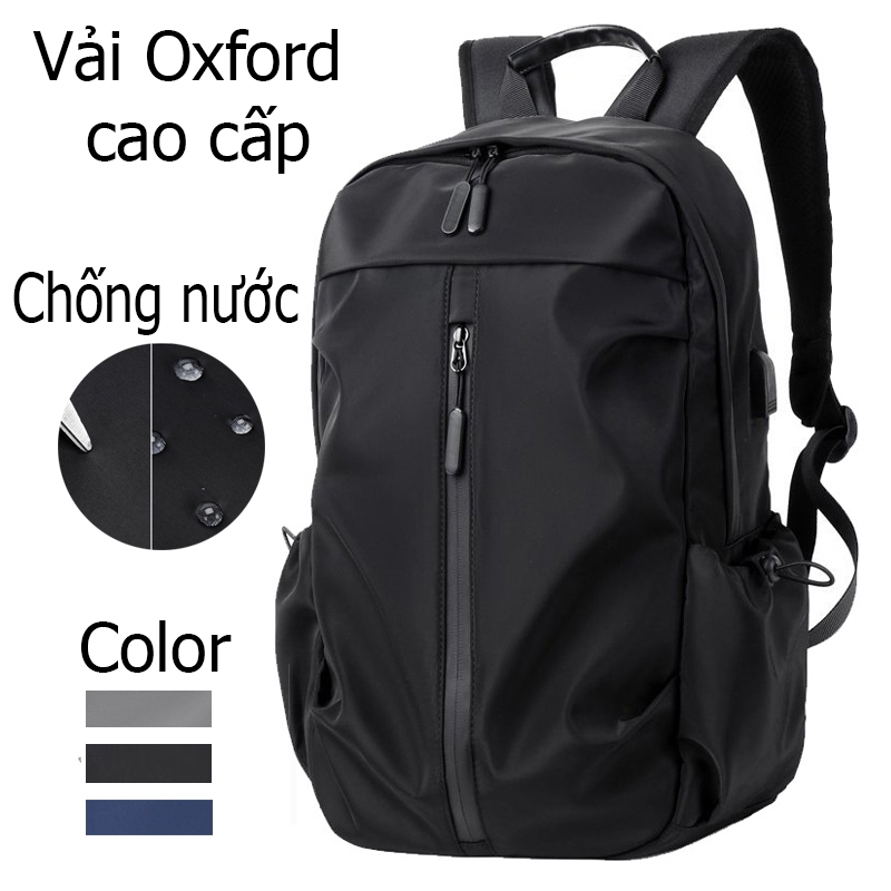 Balo Nam Vải Gió Cao Cấp Chống Thấm Nước, Có Cổng USB Có Ngăn Đựng Laptop 13- 14- 15.6" Thời Trang Thể Thao S4 B5505