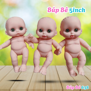 Búp bê em bé doll 5in búp bê silicon loại trơn cao 13cm,không chọn mắt